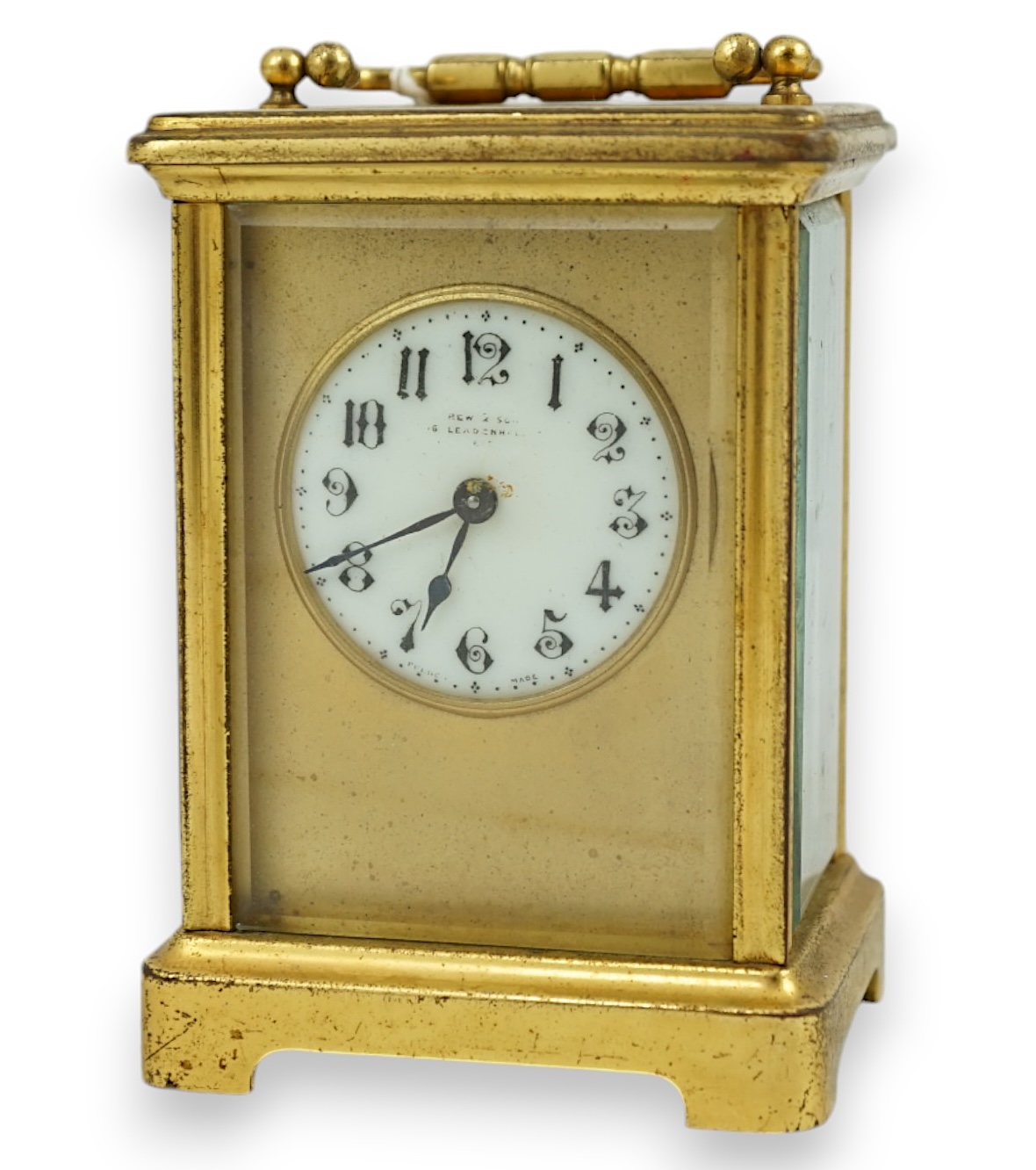 A French gilt brass carriage timepiece